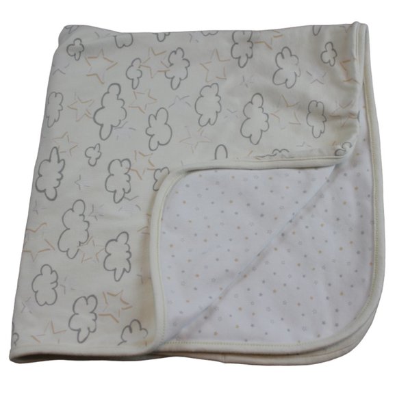 First Impressions Star Cloud Ivory White Baby Infant Blanket Unisex Cotton - Picture 1 of 7